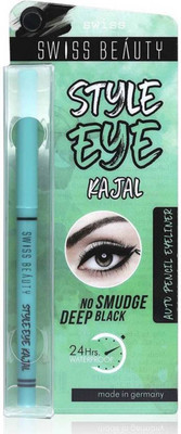 

Swiss Beauty Style Eye Kajal Auto Pencil Eyeliner ~ 24 Hours Water Proof ~ No Smudge Deep Black(Jet Black)
