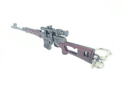 eDUST PUBG Real 3D Metal Body Dragunov Sniper Weapon 120mm Length Key Chain
