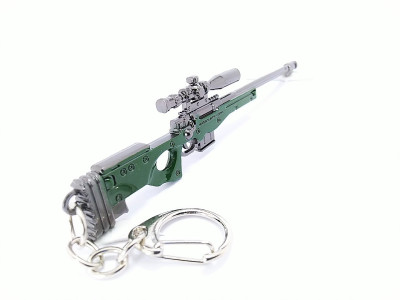 PSYCHE Pubg AWM415A1 Magnum Gun 3D Metal Body Props 120mm Length Key Chain