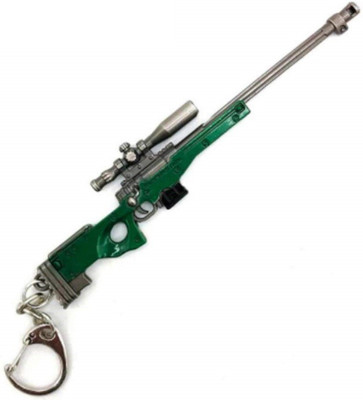 PSYCHE Pubg 3D Metal Body Props AWM415A1 Magnum Gun 120mm Length Key Chain