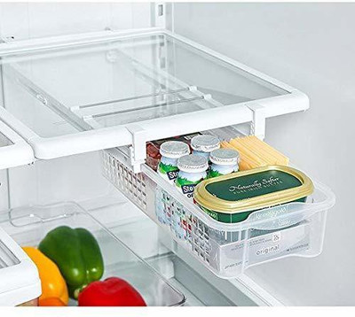 Style Home Pull Out Refrigerator Mate Drawers Bin Perfect for Fridge Organizer Snap Plastic Kitchen Rack(Multicolor) at flipkart