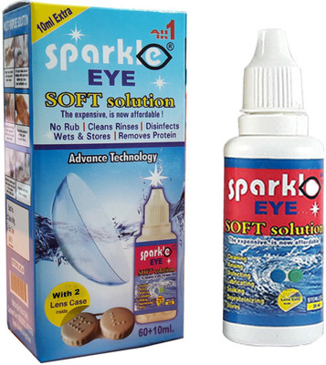 

Sparkle Eye 60 + 10 ML Extra Contact Lens Solution with 2 Lens Containers/Case Contact Lens Solution(70 ml)