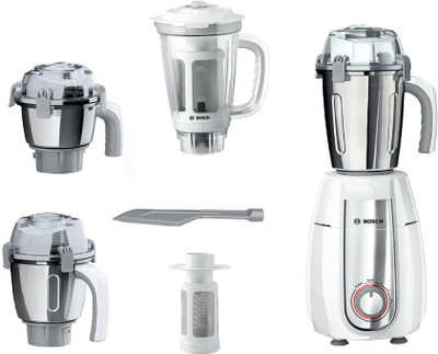 

Bosch MGM6642WIN 750 W Mixer Grinder(White, Steel, 4 Jars), Steel;white