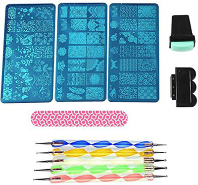

Lifestyle-You Nail Stamp Plate Nail Art Image Stamping Plates Steel Stamper Scraper Set Nail Art Tools(Multi)