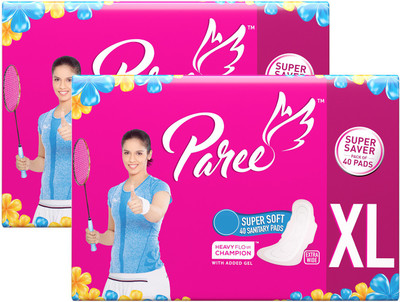 

Paree Super Soft Sanitary padsXL 40(Pack of 2) Sanitary Pad(Pack of 80)