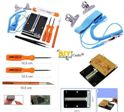 DIY Crafts 9 in 1 Repair Tools Screwdriver Tweezers Anti-Static Strap Kit Works Precision Screwdriver Set(Pack of 9)