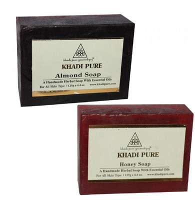 

Khadi Pure Herbal Almond And Honey Soap Combo(250 g, Pack of 2)
