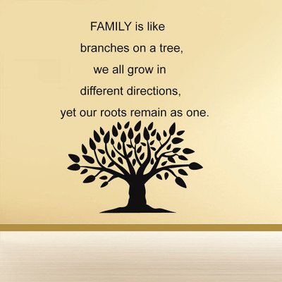 new way decals 1 cm quotes for family with black tree Removable Sticker(Pack of 1)