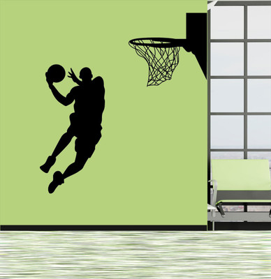 new way decals 1 basket ball player as in his court in your living room Removable Sticker(Pack of 1)