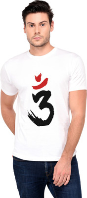 Aswa Exports Printed Men Round Neck White T-Shirt