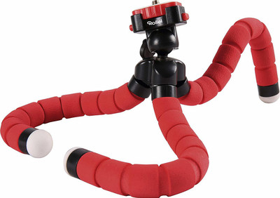 

Buddymate Universal Octopus Type Flexible Tripod with Mobile Attachment Clip Holder Tripod(Red, Supports Up to 700 g)