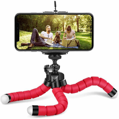 

Buddymate Portable Octopus Type Soft Spongy Foot Tripod with Mobile Attachment Holder Tripod(Red, Supports Up to 700 g)