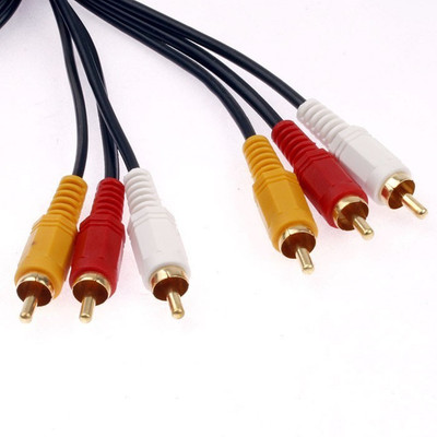 

TechGear TV-out Cable 3 RCA Male to 3 RCA Male 1.5 Meter Gold Plated Audio Video Cable(Black, For DVD, 1.5 m)