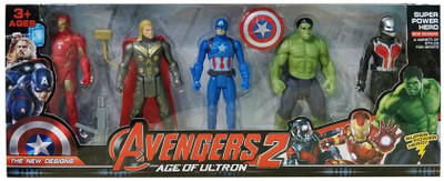 

F Z COLLECTIONS The Team Avengers Set of Five Action Figures(Multicolor)