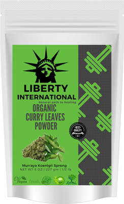 

LIBERTY INTERNATIONAL 100% Organic Curry Leaves Powder To Grow Long, Strong And Shiny Hair Organic Certified NE2 Antiseptic Liquid(227 g)