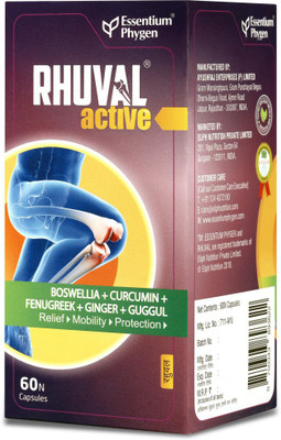 

Essentium Phygen Rhuval Active Pain Relief Formula for Joints, Stiffness, Back, Legs, Arms and Knee, 60 Capsules(125 g)