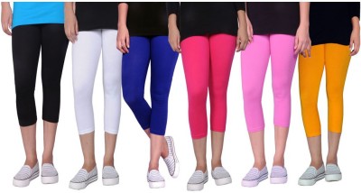 Tanunni Women White, Blue, Black, Pink, Yellow Capri