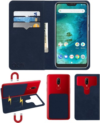 ACM Flip Cover for Mi Redmi 6 pro(Blue, Cases with Holder, Pack of: 1)