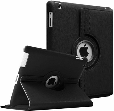 Beebox Flip Cover for Apple iPad 2 Ipad 3 Ipad 4 Degree Rotating Leather Case Cover(Black)