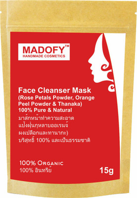 

MADOFY Face Cleanser Mask (Rose Petal Powder, Orange Peel Powder & Thanaka Powder) 15 gm(15 g)