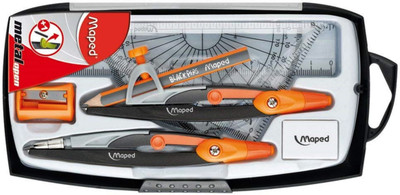 Maped Open Compass - 9 Pcs Set - (Colors May Vary) Geometry Box(Multicolor)