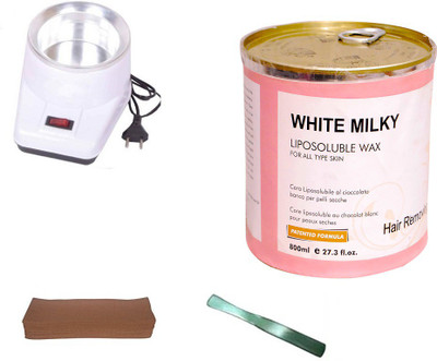 

Shopfleet Combo of White Milky Liposoluble Wax(800 Gm.) + 1 Wax Heater+ 50 Wax Strips and 1 Knife. Wax(1, Set of 4)