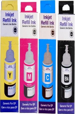 Ang Refill Ink for Use in L1300 Epson Multi-Function Printer - Cyan, Magenta, Yellow & Black - 70 ML Each Bottle Multi Color Ink Tri-Color Ink Cartridge
