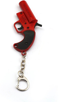 Optimus traders Playerunknown's Battlegrounds PUBG red Flare gun metal keychain Key Chain