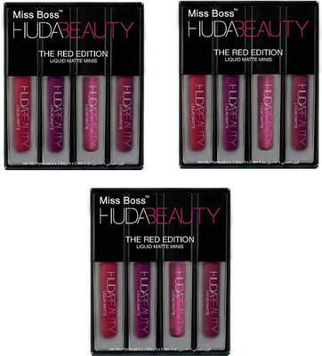 

Miss Boss huda matte red editio lipstick pack of 3(red)