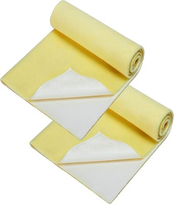 KidBee Polyester, Rubber, Cotton Baby Bed Protecting Mat(Yellow, Small, Pack of 2)