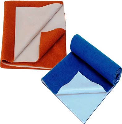 KidBee Polyester, Rubber, Cotton Baby Bed Protecting Mat(Rust,RoyalBlue, Small, Pack of 2)