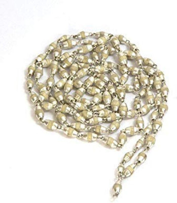 labh traders silver cap white tulsi mala Silver Plated Wood Chain