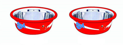 

ELTON Round Stainless Steel Pet Bowl(0.85 L Red)