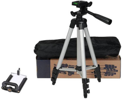 Alafi Tripod 3110 3-Way Head Built in Level for phone and camera Foldable Tripod Stand for Mobile Camera Tripod, Tripod Kit(Silver, Supports Up to 1500 g)