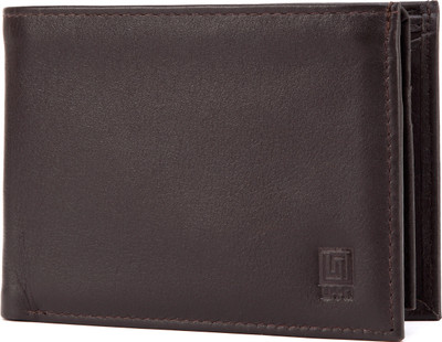

U+N Men Brown Genuine Leather Wallet(6 Card Slots)