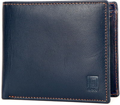 

U+N Men Blue Genuine Leather Wallet(5 Card Slots), Nevy blue