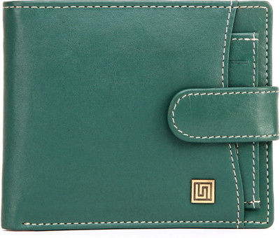 

U+N Men Green Genuine Leather Wallet(5 Card Slots)