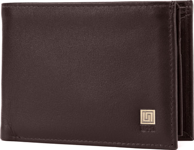 

U+N Men Brown Genuine Leather Wallet(6 Card Slots), Deep brown