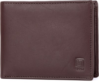 

U+N Men Brown Genuine Leather Wallet(9 Card Slots)