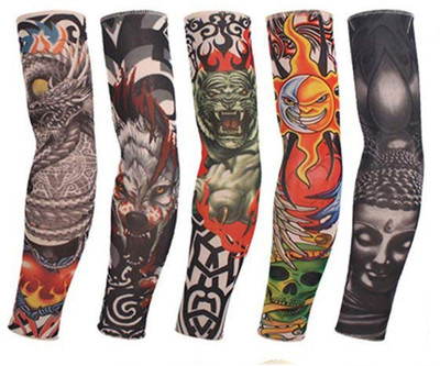 Navkar Crafts Tattoo-Sleeves -Pack-of-5 Nylon Arm Warmer(Multicolor)