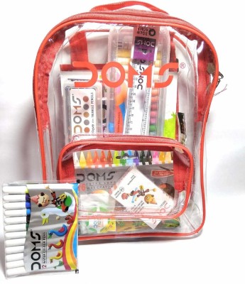 Deeta DOMS School Stationery Combo Kit With Transparent Zipper Bag, Super Bag And Smart Kit Combo By The Mark For Your Kids.