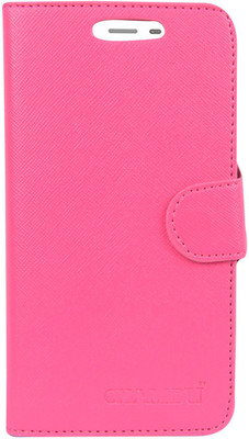 CHAMBU Flip Cover for Lava Mobiles Iris 404 Flair(Pink, Shock Proof)