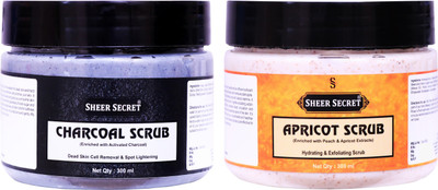

Sheer Secret Charcoal Scrub 300ml and Apricot Scrub 300ml(Set of 2)
