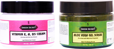 

Sheer Secret Vitamin-e Cream 300ml and Aloe vera Scrub 300ml(Set of 2)