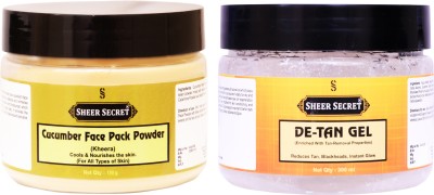 Sheer Secret Cucumber Face Pack Powder 150gm and De-tan Gel 300ml(2 Items in the set)