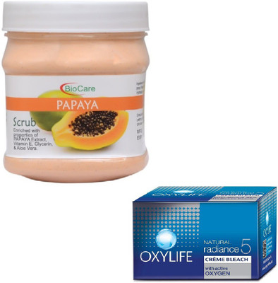 

Biocare PAPAYA SCRUB 500GM WITH CREME BLEACH 27GM(Set of 2)