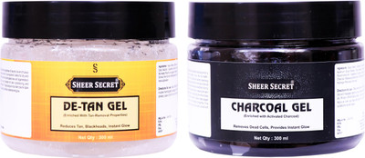 Sheer Secret De-tan Gel 300ml and Charcoal Gel 300ml(2 Items in the set)