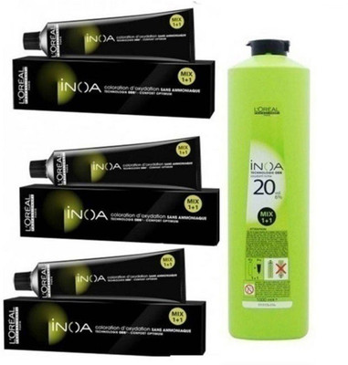 

L'Oreal Paris Inoa Tube No*7 with Developer 20Vol Hair Color(Set of 4)