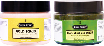 

Sheer Secret Gold Scrub 300ml and Aloe vera Scrub 300ml(Set of 2)