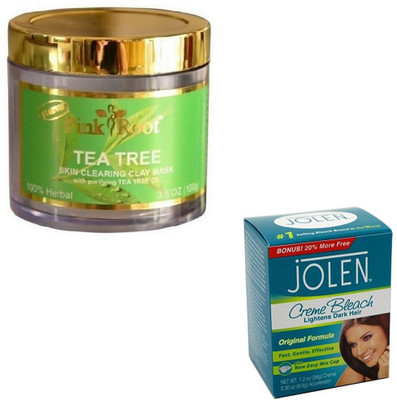 

Pink Root TEA TREE MASK 100GM WITH CREME BLEACH 28GM(Set of 2)